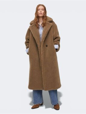 MNG Mango Maxi Lapels Faux-Fur Coat Size S